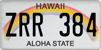 HI license plate ZRR384