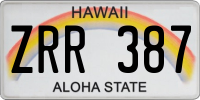 HI license plate ZRR387
