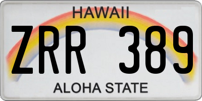 HI license plate ZRR389