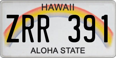 HI license plate ZRR391