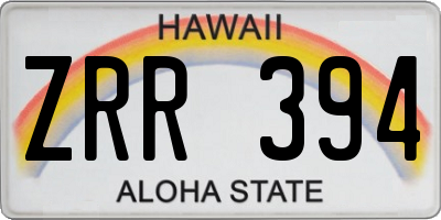 HI license plate ZRR394