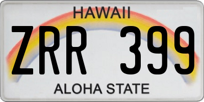 HI license plate ZRR399