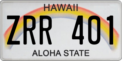 HI license plate ZRR401