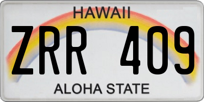 HI license plate ZRR409
