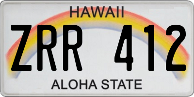 HI license plate ZRR412