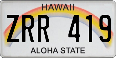HI license plate ZRR419