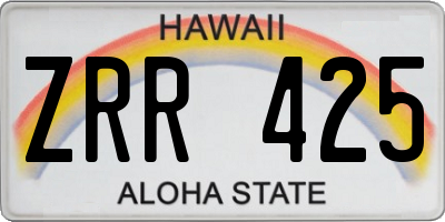 HI license plate ZRR425