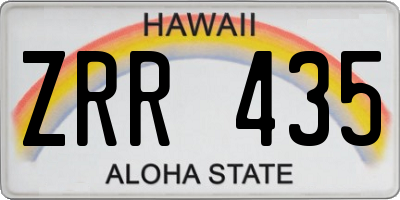 HI license plate ZRR435