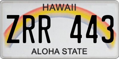 HI license plate ZRR443