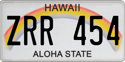 HI license plate ZRR454