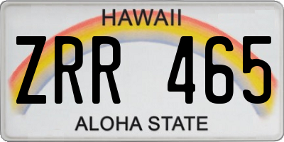 HI license plate ZRR465