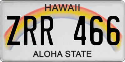 HI license plate ZRR466