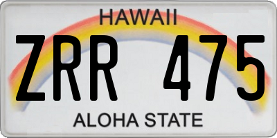 HI license plate ZRR475