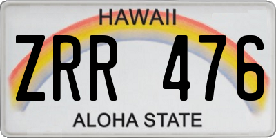 HI license plate ZRR476