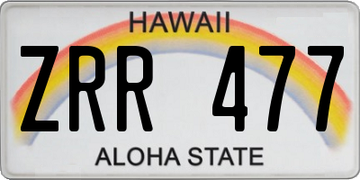 HI license plate ZRR477