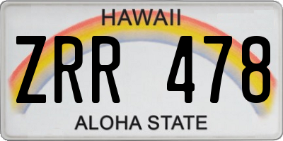 HI license plate ZRR478