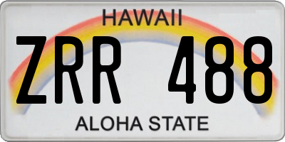 HI license plate ZRR488