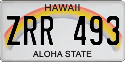 HI license plate ZRR493