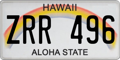 HI license plate ZRR496