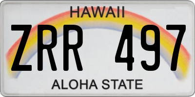 HI license plate ZRR497