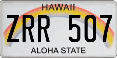 HI license plate ZRR507