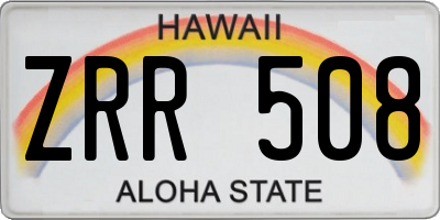 HI license plate ZRR508
