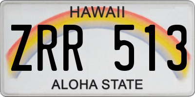 HI license plate ZRR513