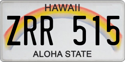 HI license plate ZRR515
