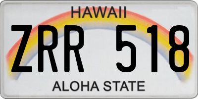HI license plate ZRR518