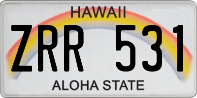 HI license plate ZRR531