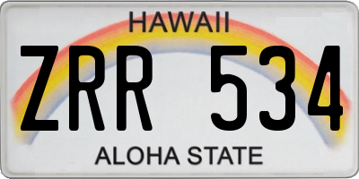 HI license plate ZRR534