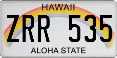 HI license plate ZRR535