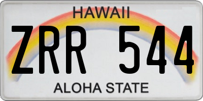HI license plate ZRR544