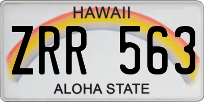 HI license plate ZRR563