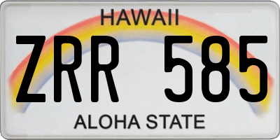 HI license plate ZRR585