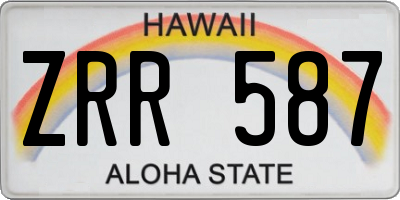 HI license plate ZRR587