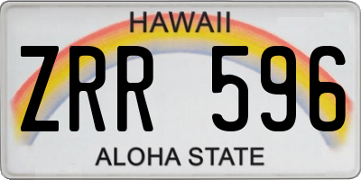 HI license plate ZRR596