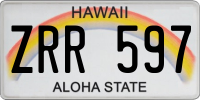 HI license plate ZRR597