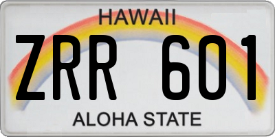 HI license plate ZRR601