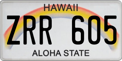 HI license plate ZRR605