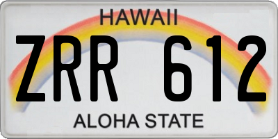 HI license plate ZRR612