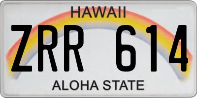 HI license plate ZRR614