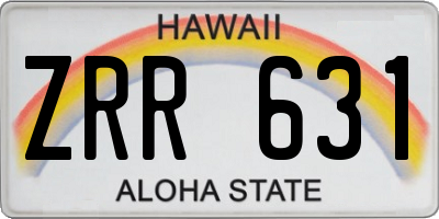 HI license plate ZRR631