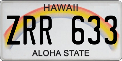 HI license plate ZRR633
