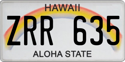 HI license plate ZRR635