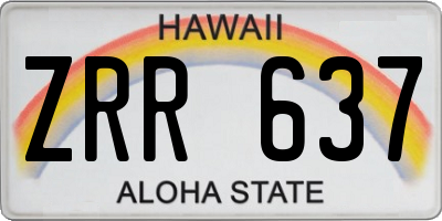 HI license plate ZRR637