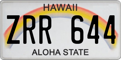 HI license plate ZRR644