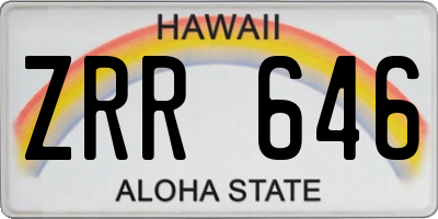 HI license plate ZRR646