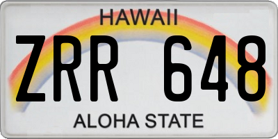 HI license plate ZRR648