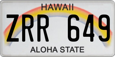 HI license plate ZRR649